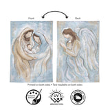 Close-up of nativity holy miracle moire reversible garden flag detail from Magnolias Home Decor