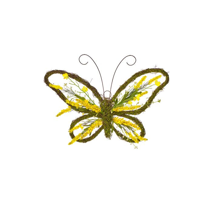Floral Twig Moss Butterfly Wreath