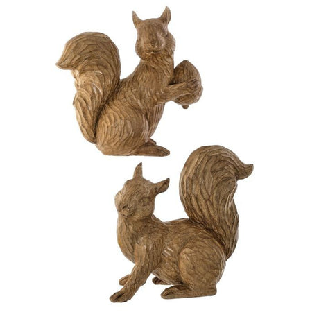 Antique Brown Resin Chalet Squirrel - 2 Styles