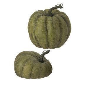 Weathered Green Soft Touch Pumpkin, Set of 2