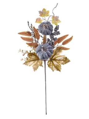 Blue Velvet Pumpkin & Berry Fall Pick