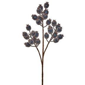 24" Icy Blue Pomegranate Berry Spray