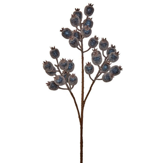 24" Icy Blue Pomegranate Berry Spray