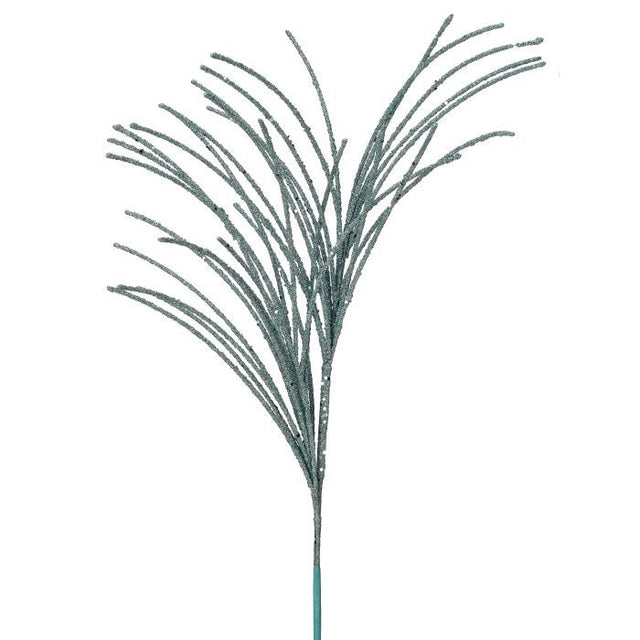 28" Icy Blue Beaded Sequin Grass Spray