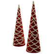 18-24" Velvet Jewel Cone Tree Set of 2
