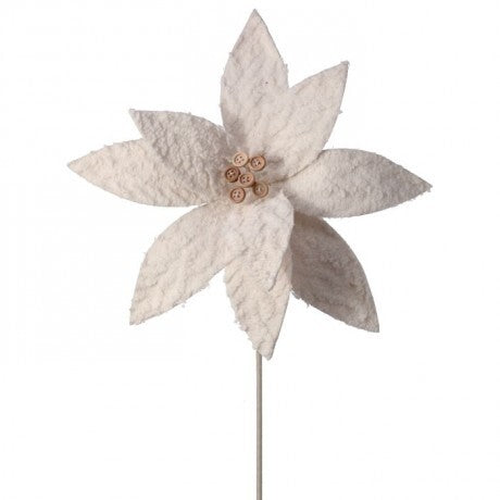 Winter Chalet Button Poinsettia