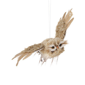 12.5" Winter Chalet Flying Feather Owl