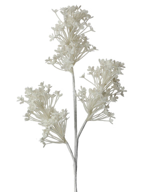 22" White Mini Glitter Hydrangea Spray