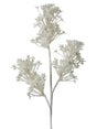 22" White Mini Glitter Hydrangea Spray