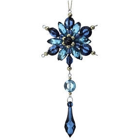 7" Blue Acrylic Blossom Drop Ornament