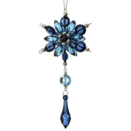 7" Blue Acrylic Blossom Drop Ornament