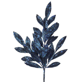 20" Midnight Blue Sequin Glitter Laurel Spray