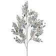 30" Silver Blue Jewel Leaf Spray