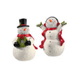 6.5" Resin Flocked Playful Snowmen