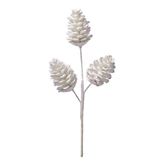 12.5" White Iced Cone Spray