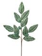 31" Green Velvet Glitter Cone Leaf Spray