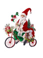 20.5" Glitter Metal Bike with Santa