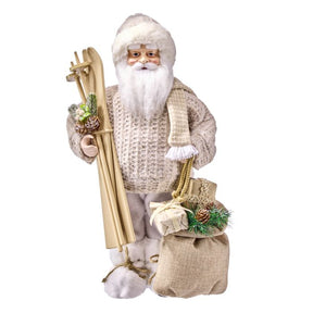 18" Winter Santa with Sweater and Skis