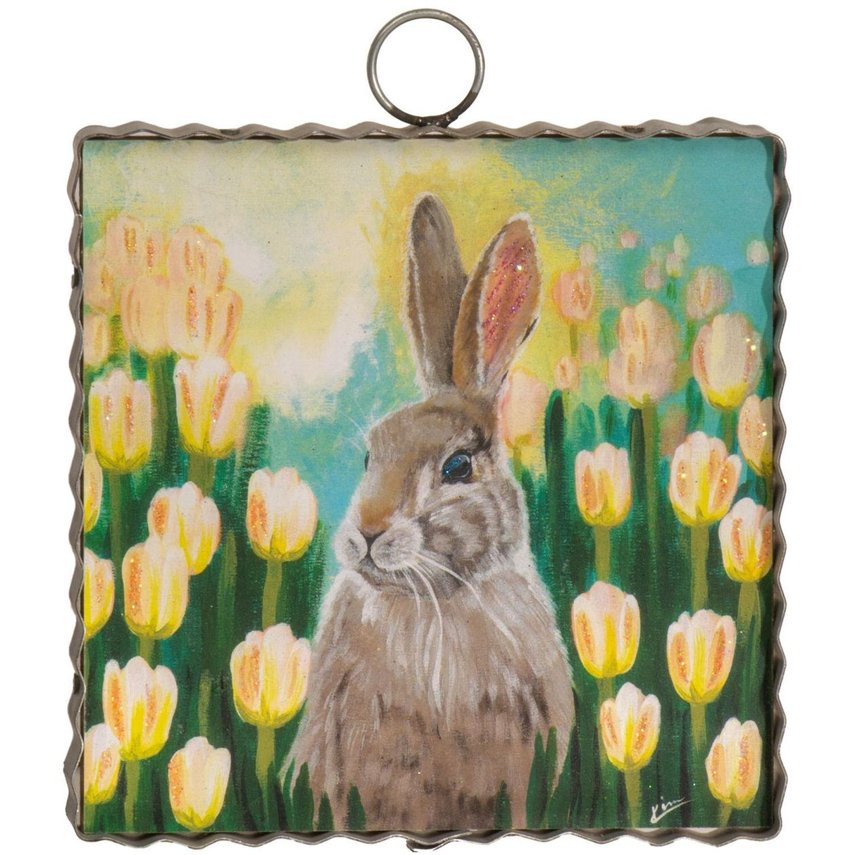 Bunny in Tulips  Mini Art