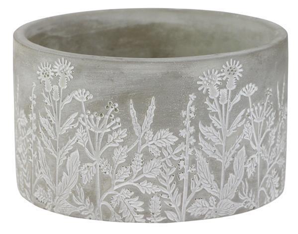 Cement Flower Print Pot