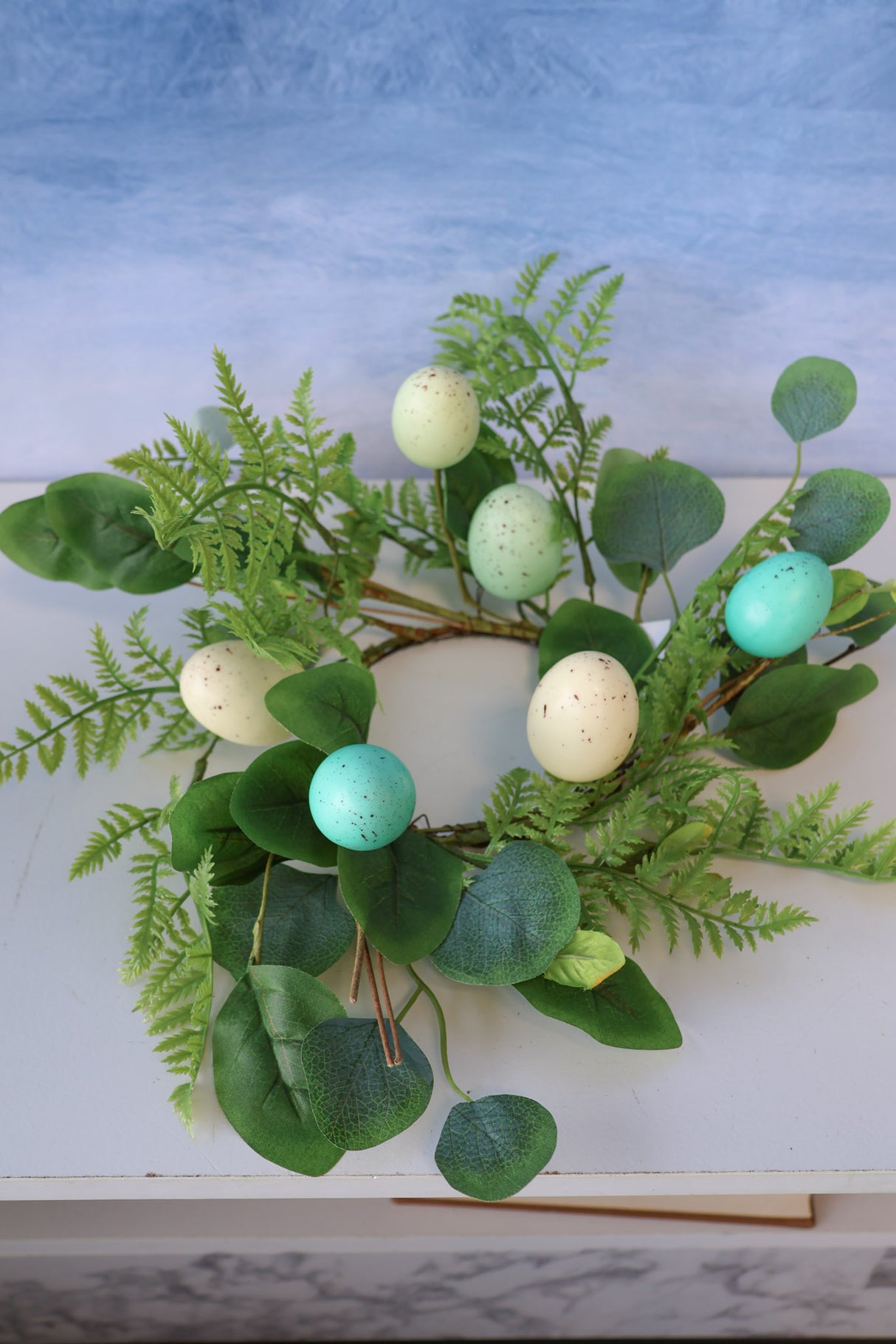 14" Egg & Eucalyptus Candle Ring