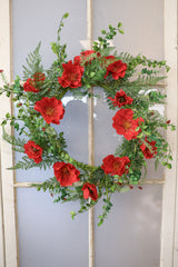 24" Punchy Poppy Wreath