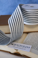 2.5" Grey Linen Cabana Ribbon Bolt