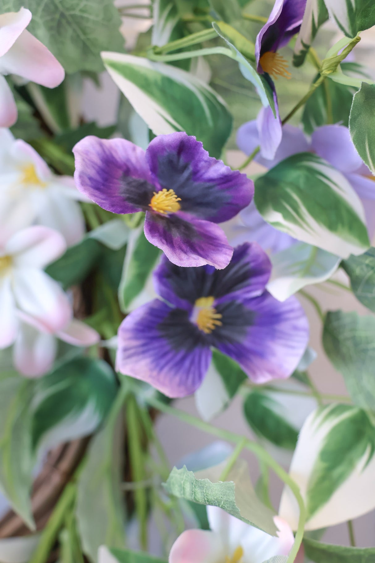 22" Purple Rain Pansy  Wreath