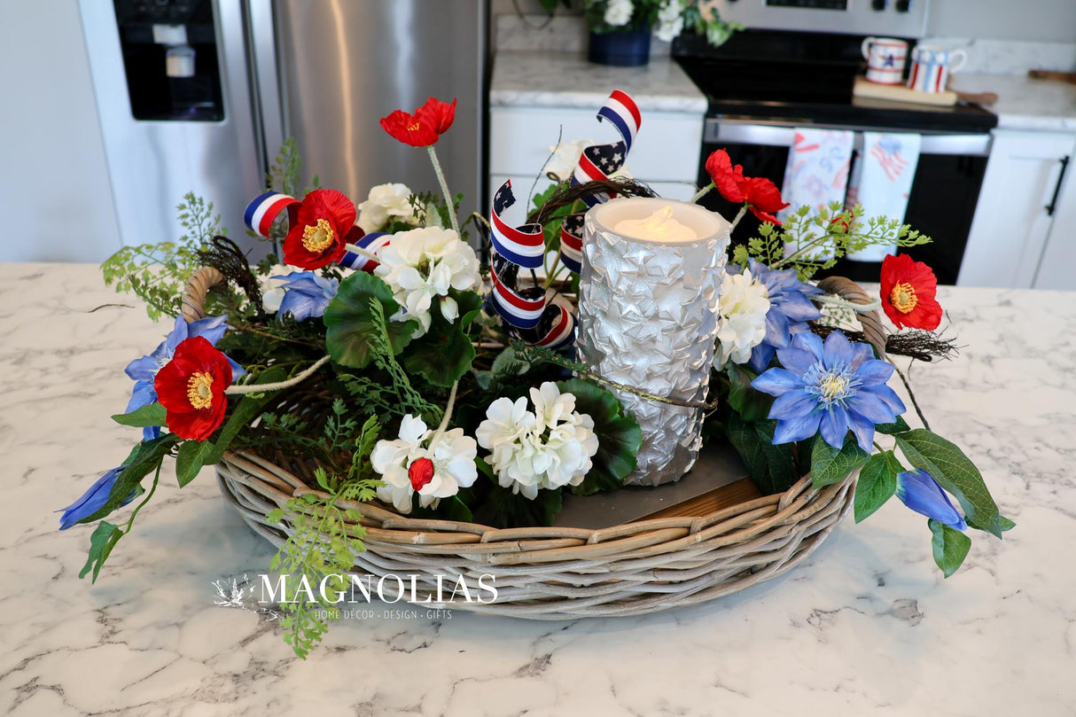 Silver Stars Fountain Candle