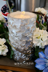 Silver Stars Fountain Candle