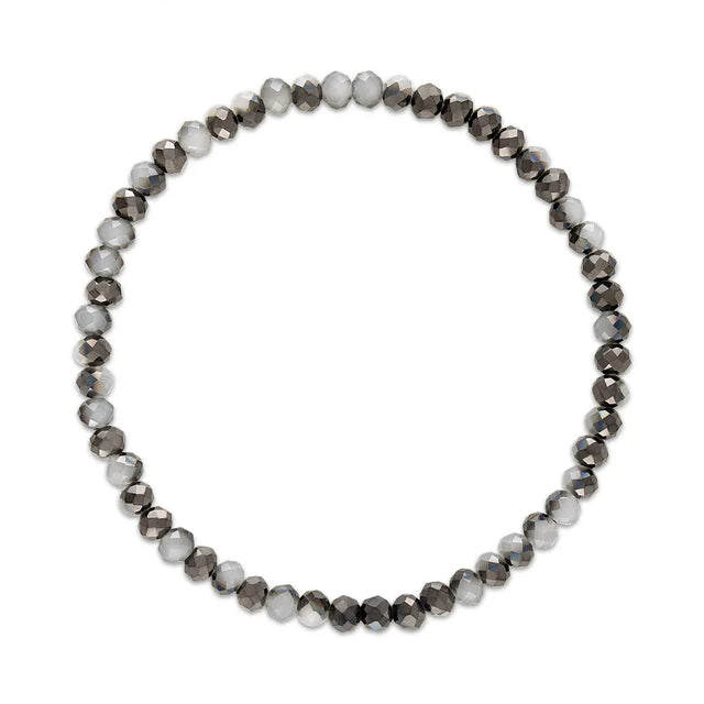 Gray Transitioning Stretchy Facet Mila-Mix Bracelet