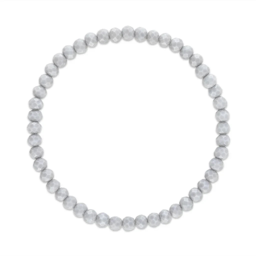 Light Gray Stretchy Facet Mila-Mix Bracelet