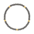Charcoal with Gold Ball Stretchy Facet Mila-Mix Bracelet