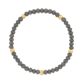 Charcoal with Gold Ball Stretchy Facet Mila-Mix Bracelet
