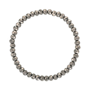Smoky Metallic Gray Stretchy Facet Mila-Mix Bracelet