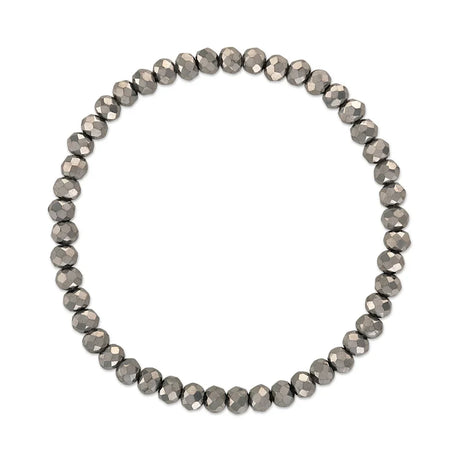 Smoky Metallic Gray Stretchy Facet Mila-Mix Bracelet