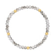 Light Gray Transitioning with Gold Ball Stretchy Facet Mila-Mix Bracelet