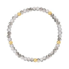Light Gray Transitioning with Gold Ball Stretchy Facet Mila-Mix Bracelet