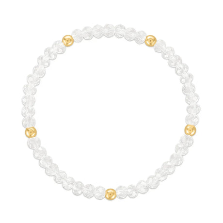 Clear Crystal with Gold Ball Stretchy Facet Mila-Mix Bracelet