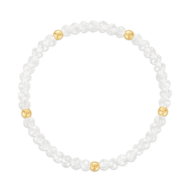 Clear Crystal with Gold Ball Stretchy Facet Mila-Mix Bracelet