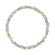 Metallic Mixed Gray with Gold Ball Stretchy Facet Mila-Mix Bracelet