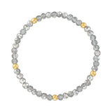 Metallic Mixed Gray with Gold Ball Stretchy Facet Mila-Mix Bracelet