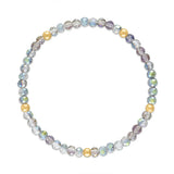 Galaxy Gray with Gold Ball Stretchy Facet Mila-Mix Bracelet