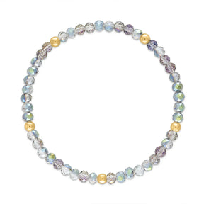 Galaxy Gray with Gold Ball Stretchy Facet Mila-Mix Bracelet