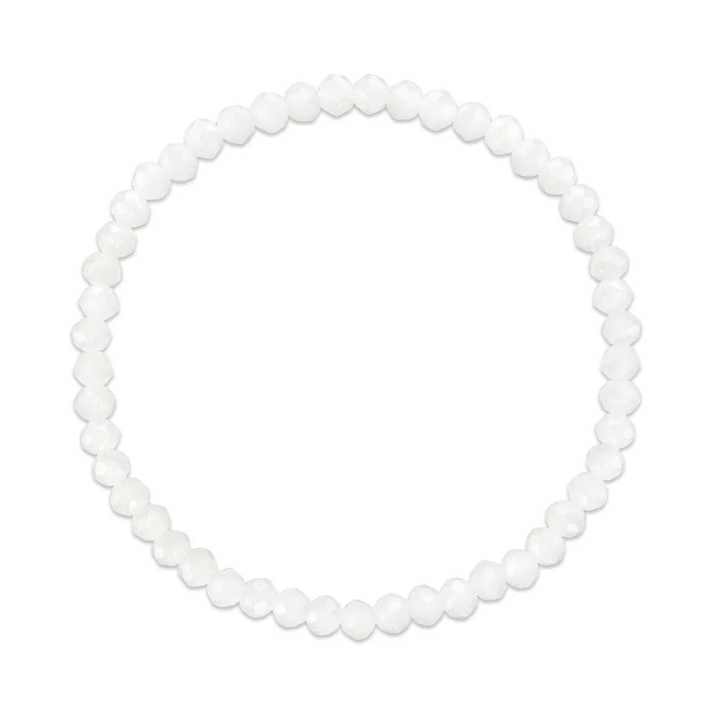 White Stretchy Facet Mila-Mix Bracelet