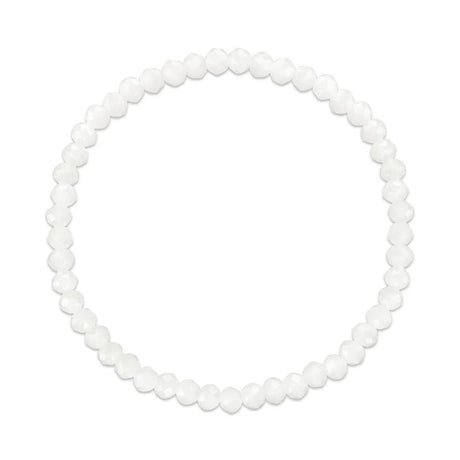 White Stretchy Facet Mila-Mix Bracelet