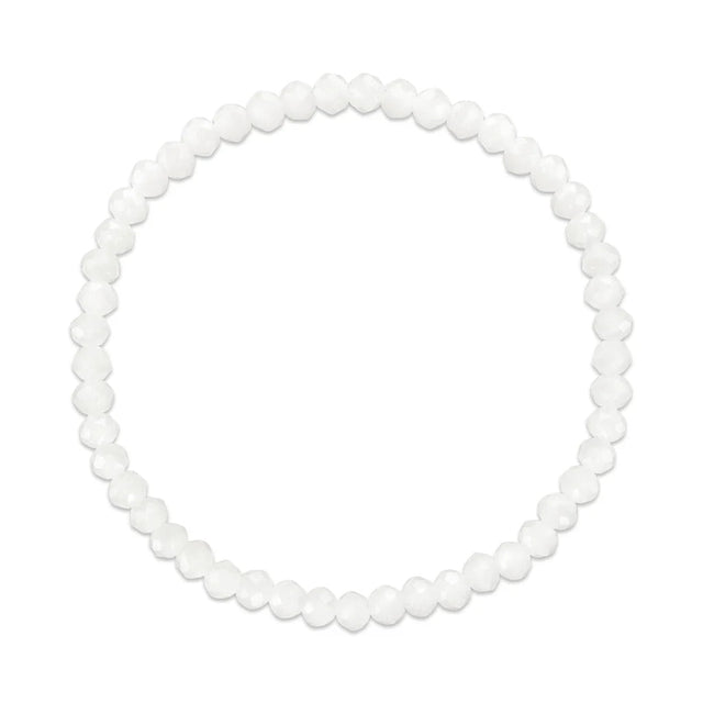 White Stretchy Facet Mila-Mix Bracelet