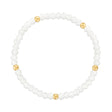 White with Gold Ball Stretchy Facet Mila-Mix Bracelet