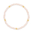 Light Pink with Gold Ball Stretchy Facet Mila-Mix Bracelet