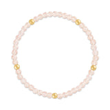Light Pink with Gold Ball Stretchy Facet Mila-Mix Bracelet
